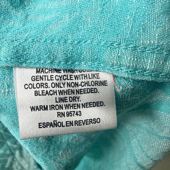 Tasso Elba Island XL Tropical Print Silk Linen‎ Short Sleeve Button Up Shirt - Picture 9 of 10